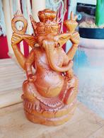 Handgesneden Ganesha houtsnijwerk, Antiek en Kunst, Ophalen of Verzenden
