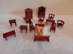 Leuke Set klassieke Poppenhuis Meubels met 2 oude Popjes., Ophalen of Verzenden, Gebruikt, Poppenhuis
