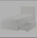 Eenpersoonsbed met matras en 2 lades, Huis en Inrichting, Gebruikt, 90 cm, Eenpersoons, Wit
