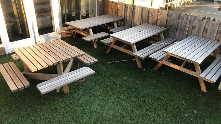 SHOWMODEL picknicktafels: NU 40%KORTING, Tuin en Terras, Picknicktafels, Zo goed als nieuw, Rechthoekig, Ophalen