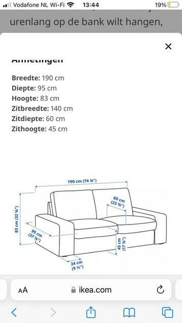 Mooie grijze IKEA Kivik 2-zits bank - afbeelding 6