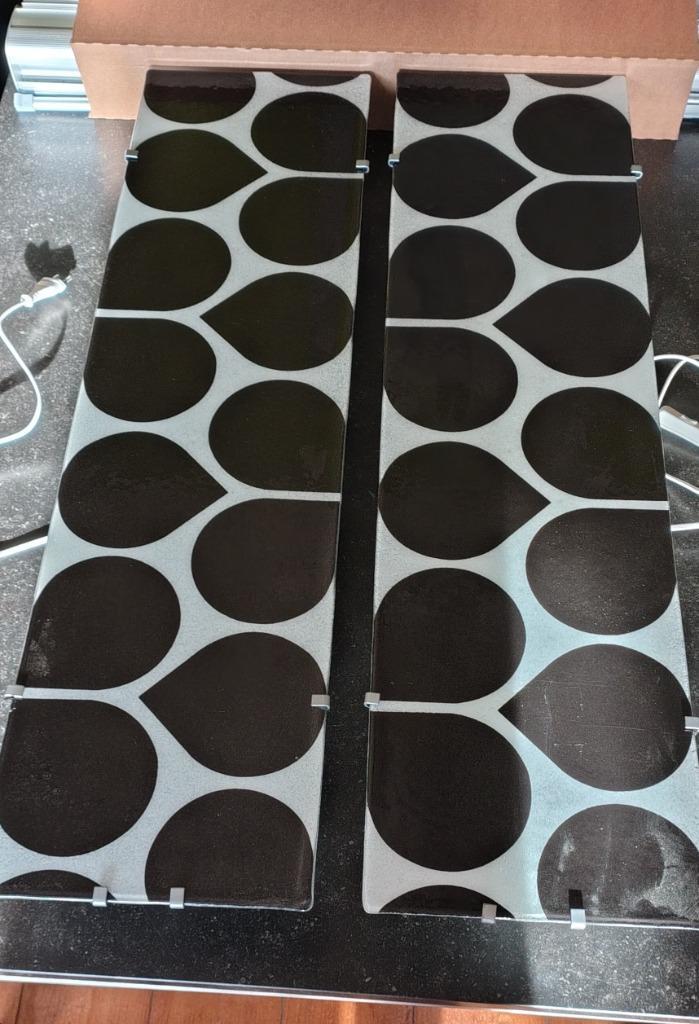 IKEA Gyllen 2 wandlampen en losse platen, Huis en Inrichting, Lampen | Wandlampen, Gebruikt, Glas, Metaal, Ophalen