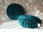 Petrol fluwelen kussentjes /velvet kussens Art Deco stijl, Huis en Inrichting, Woonaccessoires | Kussens, Ophalen of Verzenden