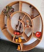 Vintage rieten muurdecoratie, kastje, Huis en Inrichting, Ophalen, Gebruikt