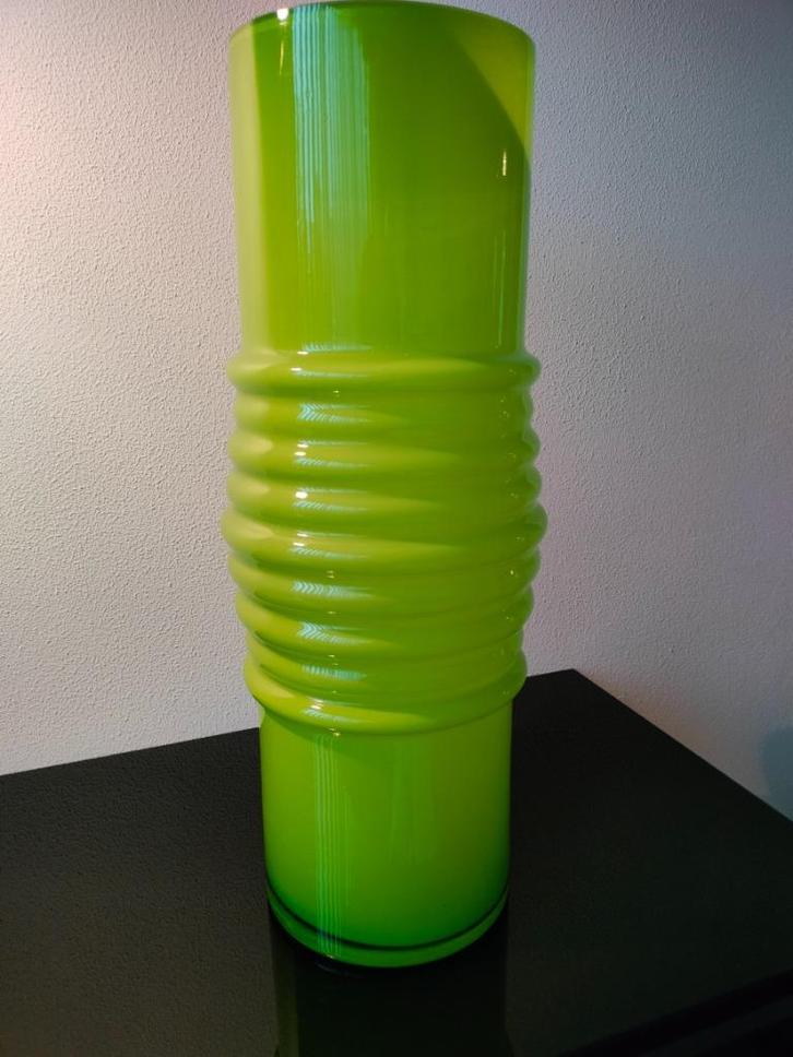 Sculptuur Vaas Vloervaas Groen Limoen Lemon 2000, Antiek en Kunst, Antiek | Glas en Kristal, Ophalen of Verzenden