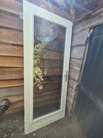 Hardhouten Buitendeur met Glas, Ophalen, Gebruikt, 80 tot 100 cm, Buitendeur