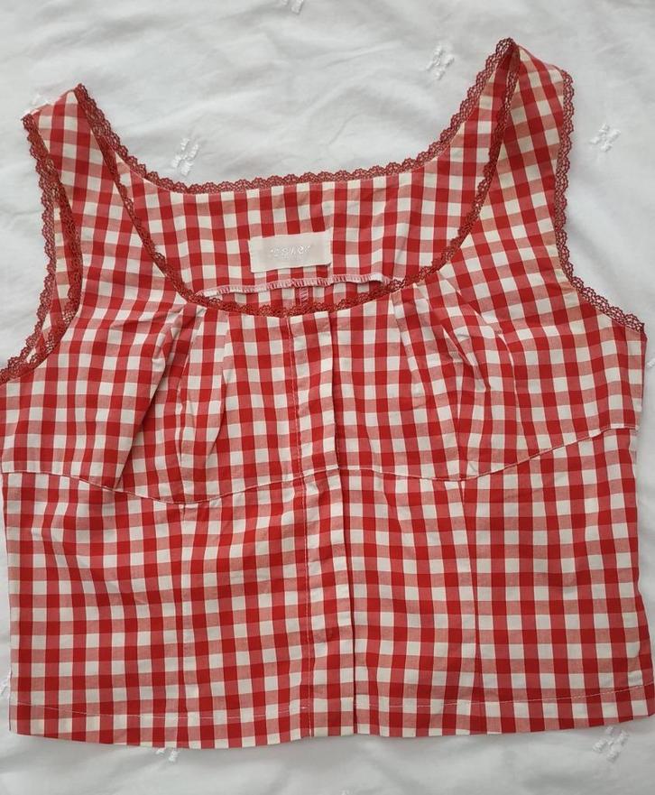Leuke Rosner top, gingang, Maat M38. Rood/wit., Kleding | Dames, Tops, Gedragen, Maat 38/40 (M), Rood, Zonder mouw, Ophalen of Verzenden