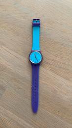 Swatch dames horloge paars met blauw, Ophalen of Verzenden, Swatch, Zo goed als nieuw, Kunststof