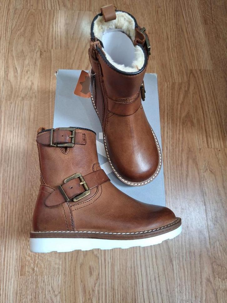 Splinter nieuwe leren laarsjes bruin maat 24, teddy voering., Kinderen en Baby's, Kinderkleding | Schoenen en Sokken, Nieuw, Laarzen