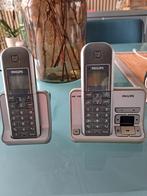 Philips vaste telefoon met extra handset.Draadloos., 2 handsets, Zo goed als nieuw, Ophalen