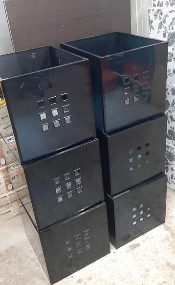 6 zwarte lekman bakken voor ikea kallax Vakkenkast  beschikbaar voor biedingen