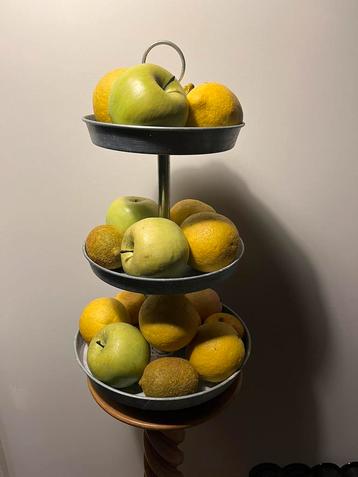 Decoratieve zinken etagère/fruitschaal
