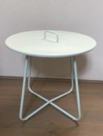 bijzettafel, Huis en Inrichting, Tafels | Bijzettafels, Minder dan 55 cm, Metaal of Aluminium, Rond, Zo goed als nieuw