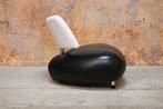 ZGAN! Leolux Pallone design fauteuil zwart en gebr wit leer, Huis en Inrichting, Fauteuils, Leolux, Leolux, Design, 75 tot 100 cm