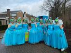 Te koop: 10 blauwe prinsessenjurken incl pruik en hoedje, Kleding | Dames, Carnavalskleding en Feestkleding, Ophalen, Zo goed als nieuw
