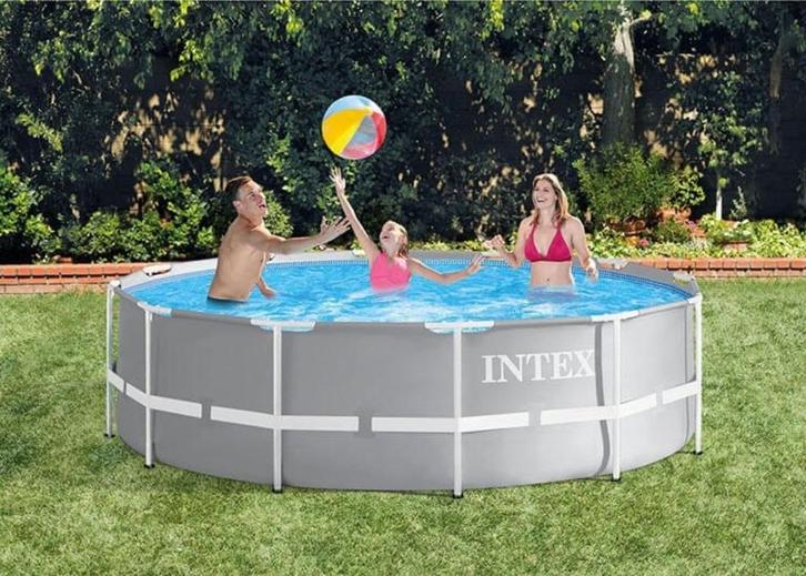 Intex zwembad 366 x 99  cm hoog. ROND, Tuin en Terras, Zwembaden, Gebruikt, Opzetzwembad, 80 tot 120 cm, 200 tot 400 cm, 300 cm of meer