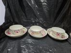 Vintage Kop en Schotels - Bloemmotief - Set van 3, Ophalen of Verzenden