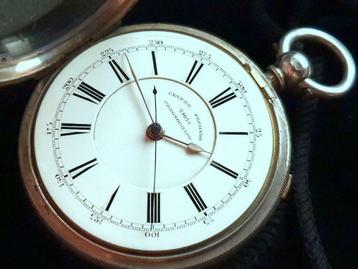 GROOT én ZWAAR Chrono zakhorloge zilver Chester 1891 !MINT! beschikbaar voor biedingen