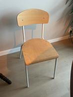 Houten Stoel met Metalen Frame, Huis en Inrichting, Stoelen, Ophalen, Gebruikt, Wit, Eén