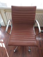vintage bureaustoelen chroom + leer, Ophalen, Gebruikt, Bruin, Bureaustoel