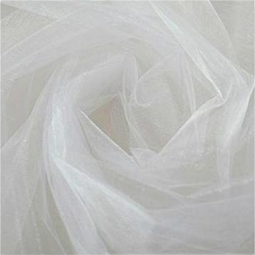 Nieuw, organza wit glanzend. 5 m - 48 cm beschikbaar voor biedingen
