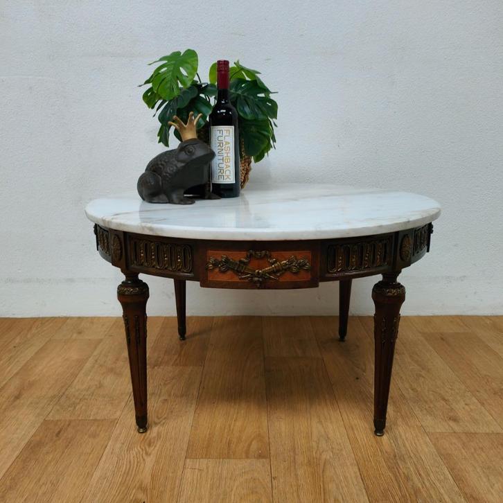 Vintage Regency salontafel Empire stijl met marmer blad 505, Huis en Inrichting, Tafels | Salontafels, Gebruikt, Minder dan 50 cm