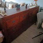 Teakhout dressoir en tv kast, Huis en Inrichting, Kasten | Dressoirs, Ophalen, Gebruikt, Teakhout, Met lade(s)