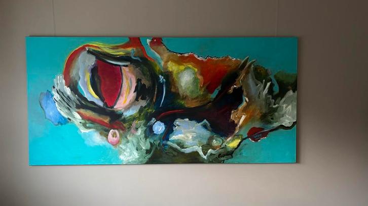 Sierstsprong Schilderij met Certificaat, Antiek en Kunst, Kunst | Schilderijen | Abstract, Ophalen