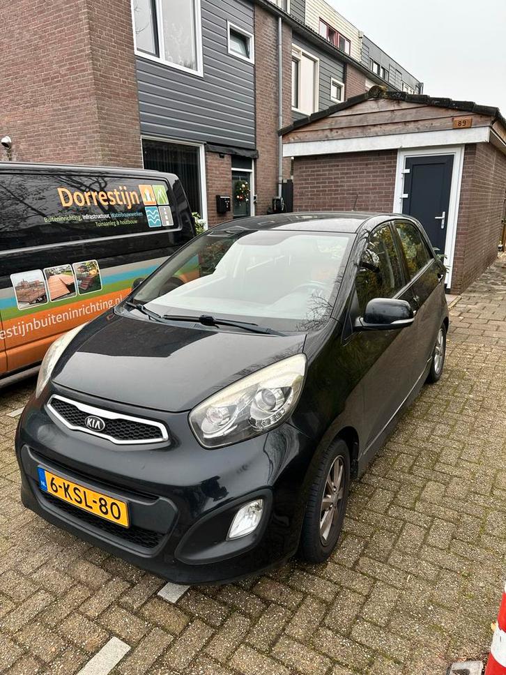 Kia Picanto 1.0 Cvvt 5-DRS 2013 Zwart, Auto's, Kia, Particulier, Picanto, ABS, Airbags, Airconditioning, Isofix, Metallic lak
