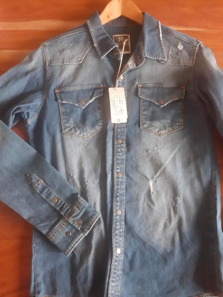 Stoer denim overhemd, Kleding | Heren, Overhemden, Nieuw, Halswijdte 38 (S) of kleiner, Blauw, Ophalen of Verzenden