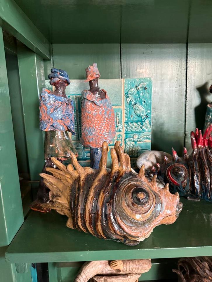 Keramiek Vis - Handgemaakt Kunstobject, Antiek en Kunst, Antiek | Keramiek en Aardewerk, Ophalen