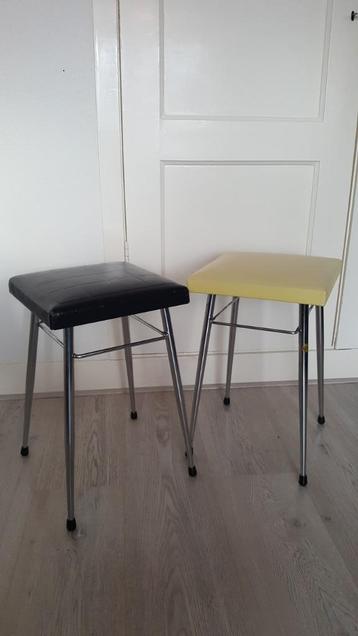 BRABANTIA Kruk - Skai + Verchroomd frame Vintage jaren 60-70 beschikbaar voor biedingen