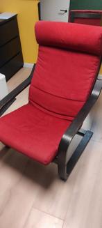 Poang fauteuil ikea rood en zwart., Gebruikt, Ophalen