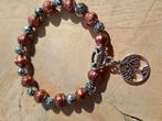 Mooie armband met levensboom bedel., Ophalen of Verzenden, Zo goed als nieuw, Bruin, Overige materialen