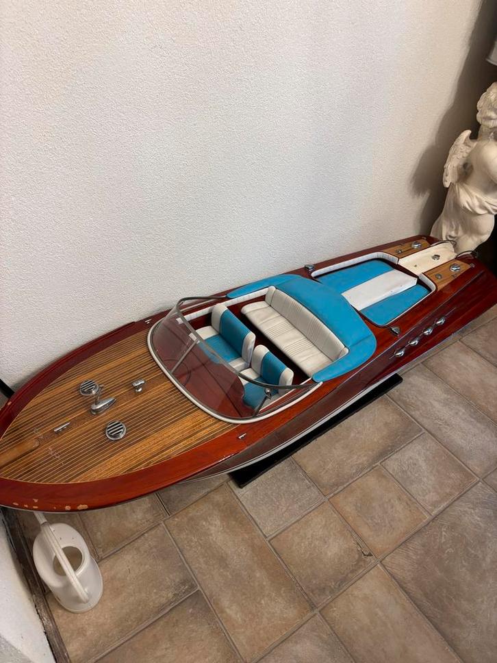 Vintage Houten Speedboot Model, Hobby en Vrije tijd, Modelbouw | Auto's en Voertuigen, Zo goed als nieuw, Auto, Groter dan 1:32