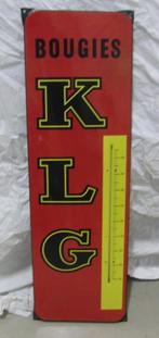 Emaille reclamebord KLG Bougies met temperatuurmeter, Ophalen, Gebruikt, Reclamebord