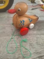 Vintage houten loopeend/trekeend, Kinderen en Baby's, Ophalen of Verzenden, Zo goed als nieuw, Overige typen