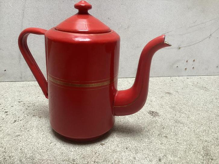 Vintage Rode Emaille koffiekan, Antiek en Kunst, Antiek | Emaille, Ophalen