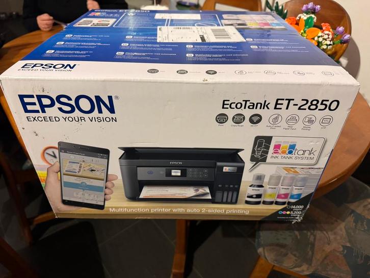 Nieuwe - Epson EcoTank ET-2850 - All-In-One Printer dubbelz., Computers en Software, Printers, Nieuw, Scannen, Ophalen of Verzenden