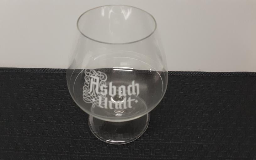 ASBACH URALT glaasje, 2 strepen, Verzamelen, Ophalen of Verzenden, Zo goed als nieuw, Borrel- of Shotglas