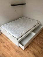 IKEA bed MALM 140 x 200cm wit met 2 lades, Huis en Inrichting, Slaapkamer | Bedden, Ophalen, Gebruikt, Wit, Tweepersoons