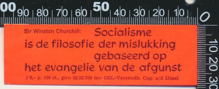 Sticker: OSL Stichtingen Vrijheid en Veiligheid - Churchill, Verzamelen, Stickers, Zo goed als nieuw, Bedrijf of Vereniging, Ophalen of Verzenden