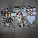 Partij houten metalen hanger prullaria bordje hart *Etage3*, Ophalen of Verzenden, Zo goed als nieuw