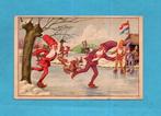 Pracht oude Jan Wiegman kaart M390 - schaatsende Dwergen, Verzamelen, Ansichtkaarten | Themakaarten, Verzenden, 1920 tot 1940
