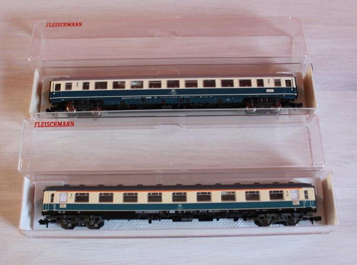 Fleischmann 8191K & 8194K IC/EC verlicht & 20 reizigers N, Hobby en Vrije tijd, Modeltreinen | N-Spoor, Zo goed als nieuw, Wagon