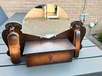 Vintage halspiegel met kastje en 2 borstels, Ophalen, Rechthoekig, Minder dan 50 cm, Minder dan 100 cm