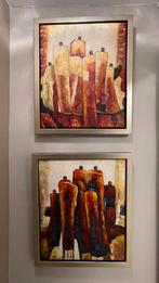 2 canvas schilderijen, Antiek en Kunst, Kunst | Schilderijen | Modern, Ophalen