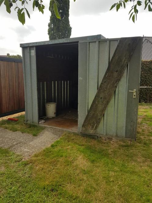 Demontabele stalen bouwkeet., Tuin en Terras, Bergingen en Tuinkasten, Zo goed als nieuw, Containerberging, Metaal, Ophalen