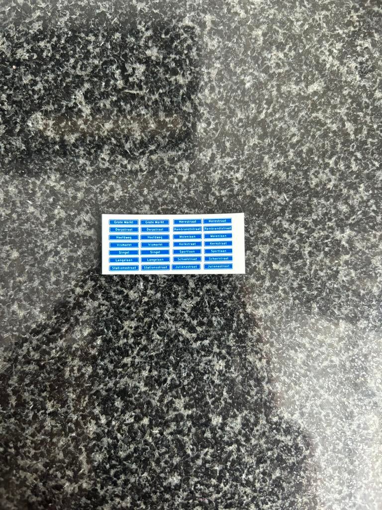 Decals transfer set Nederlandse straatnaam borden H0, Hobby en Vrije tijd, Modeltreinen | H0, Verzenden, Nieuw, Gelijkstroom of Wisselstroom