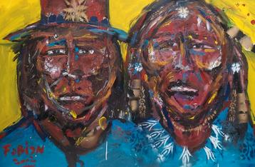 Fabian - portretschilderij 80 x 120 cm Talens doek beschikbaar voor biedingen